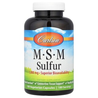 Foto 1 | Suplemento Carlson Labs Msm Sulfur 1000 Mg + 330 Mg 180 Cápsulas - Venta Internacional.