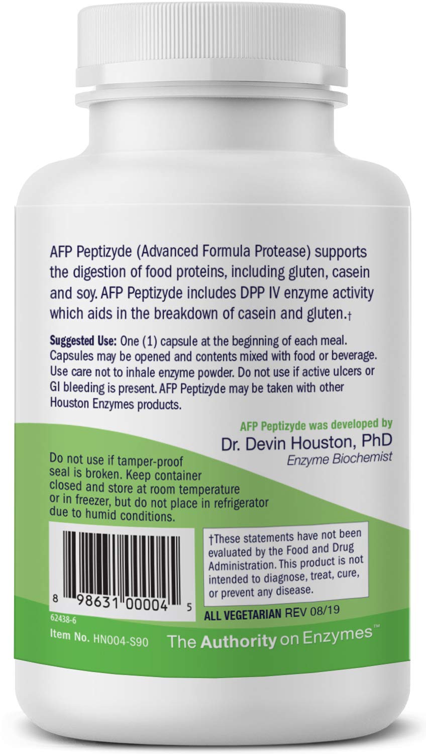 Foto 3 pulgar | Enzima Digestiva Houston Enzymes Afp Peptizyde 90 Cápsulas - Venta Internacional.