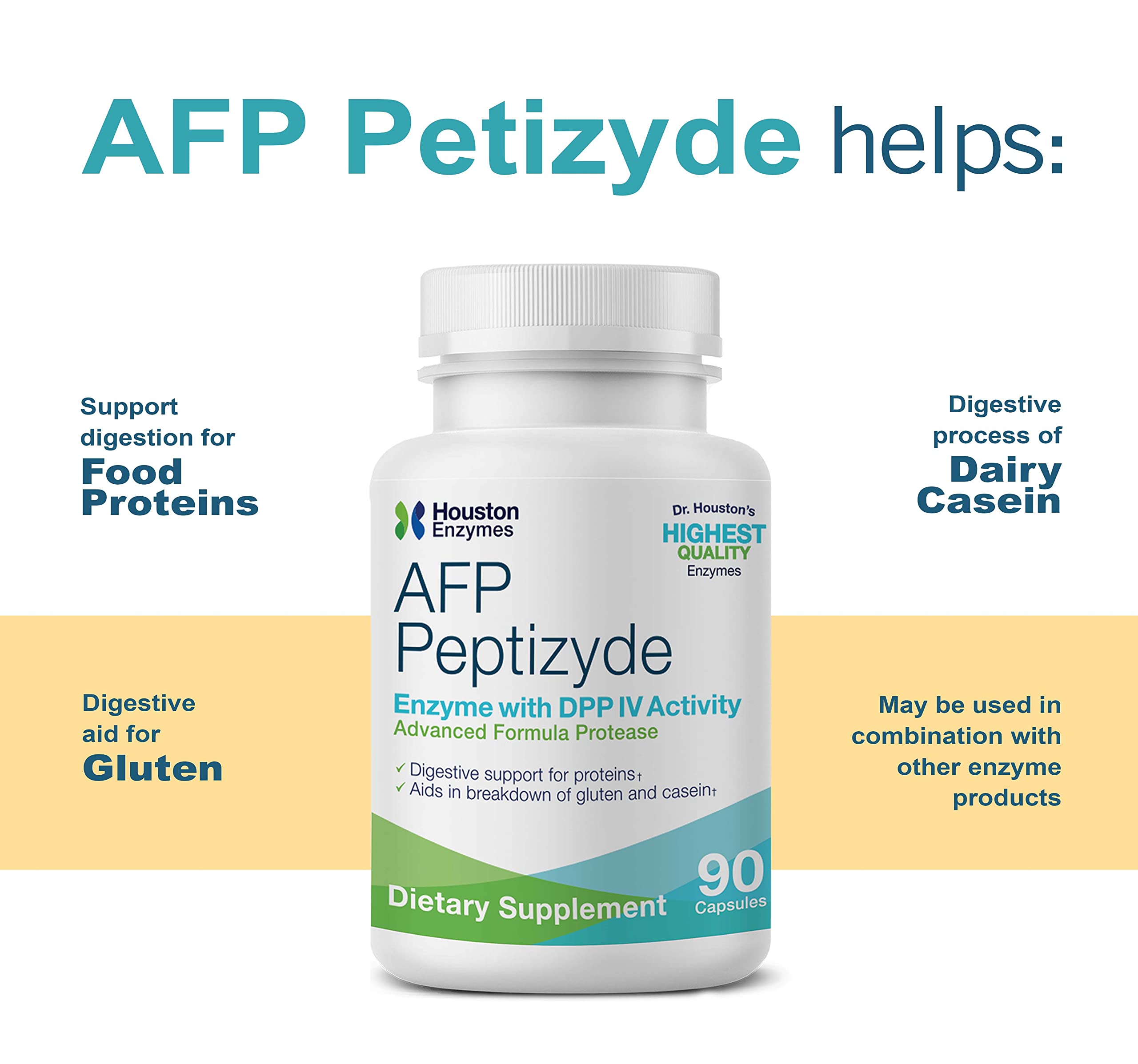 Foto 6 | Enzima Digestiva Houston Enzymes Afp Peptizyde 90 Cápsulas - Venta Internacional.