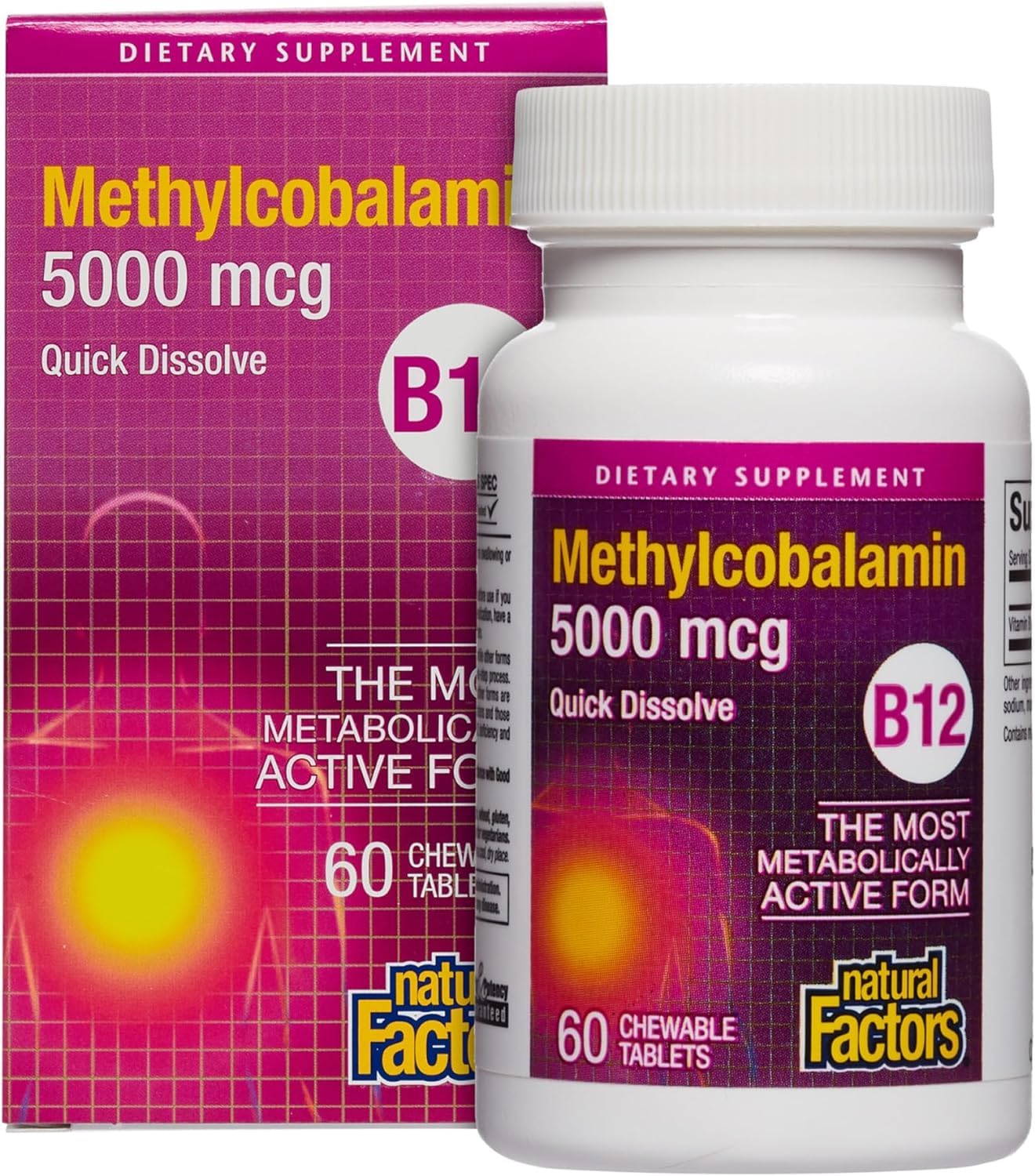 Foto 2 pulgar | Suplemento De Factores Naturales: Vitamina B12, Metilcobalamina, 5000 Mcg - Venta Internacional.