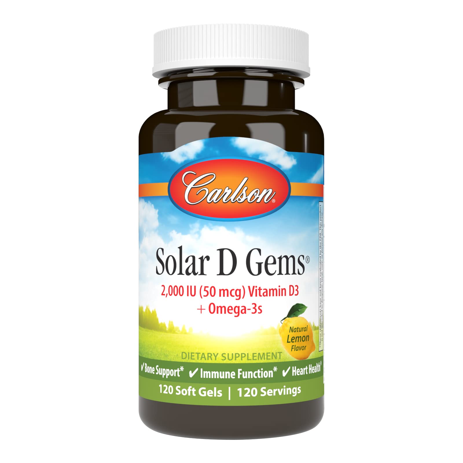 Foto 2 pulgar | Suplemento Carlson Labs Solar D Gems Con Vitamina D3, 2000 Ui - Venta Internacional.