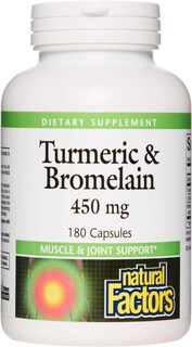 Foto 1 | Suplemento Natural Factors: Cúrcuma Y Bromelina, 450 Mg, 180 Cápsulas - Venta Internacional.