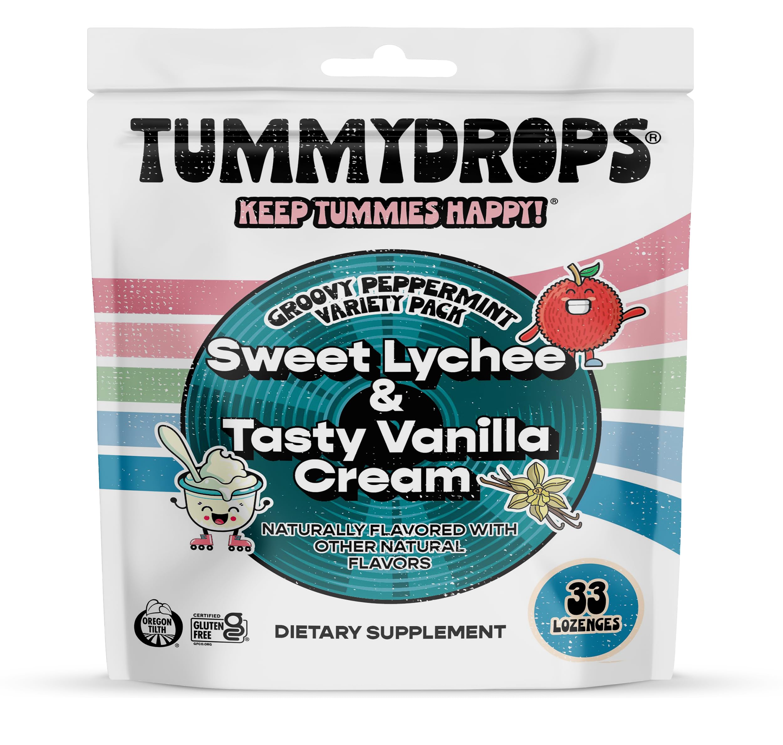 Pastillas De Menta Tummydrops Groovy Peppermint, Paquete De 3 Unidades - Venta Internacional.