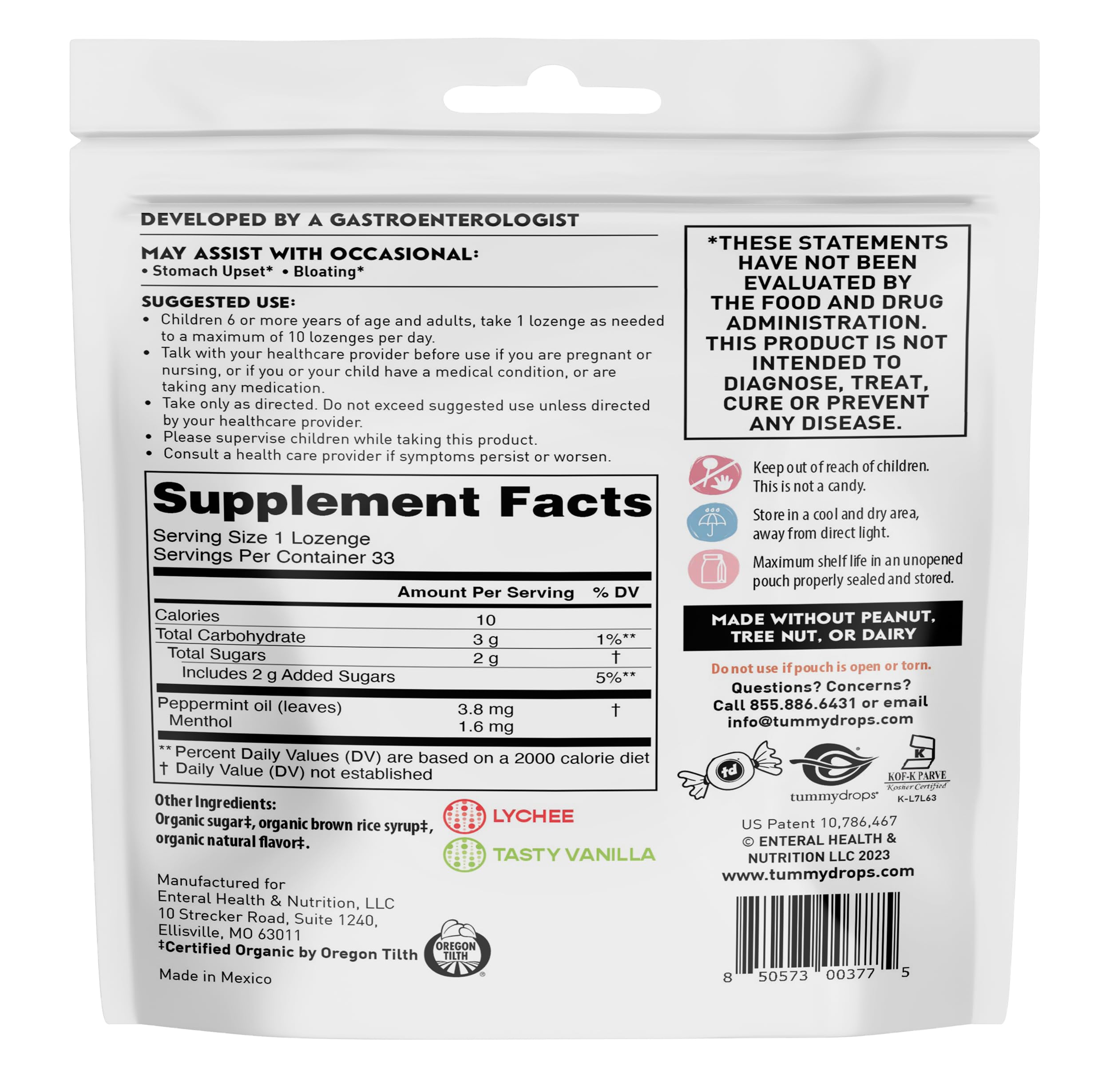 Foto 5 pulgar | Pastillas De Menta Tummydrops Groovy Peppermint, Paquete De 3 Unidades - Venta Internacional.