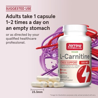 Foto 7 | Suplemento Jarrow Formulas L-carnitina 500 Mg 50 Cápsulas Vegetarianas - Venta Internacional.
