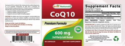 Foto 2 | Suplemento Best Naturals Coq10 600 Mg 60 Cápsulas - Venta Internacional.