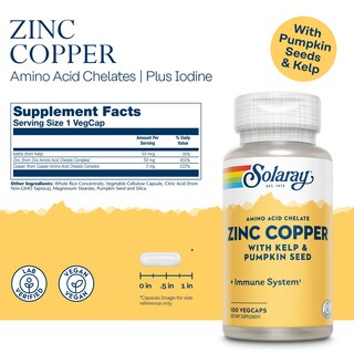 Foto 2 | Suplemento Solaray De Zinc Y Cobre, 50 Mg/2 Mg, 100 Cápsulas Vegetales - Venta Internacional.