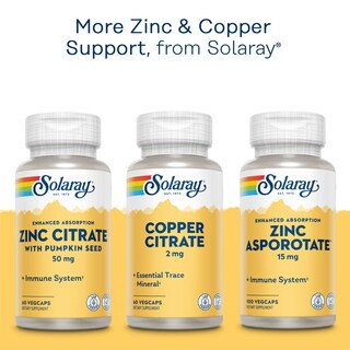 Foto 4 | Suplemento Solaray De Zinc Y Cobre, 50 Mg/2 Mg, 100 Cápsulas Vegetales - Venta Internacional.