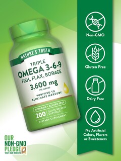 Foto 3 | Suplemento Nature's Truth Triple Omega 3 6 9 3600 Mg 200 Cápsulas Blandas - Venta Internacional.