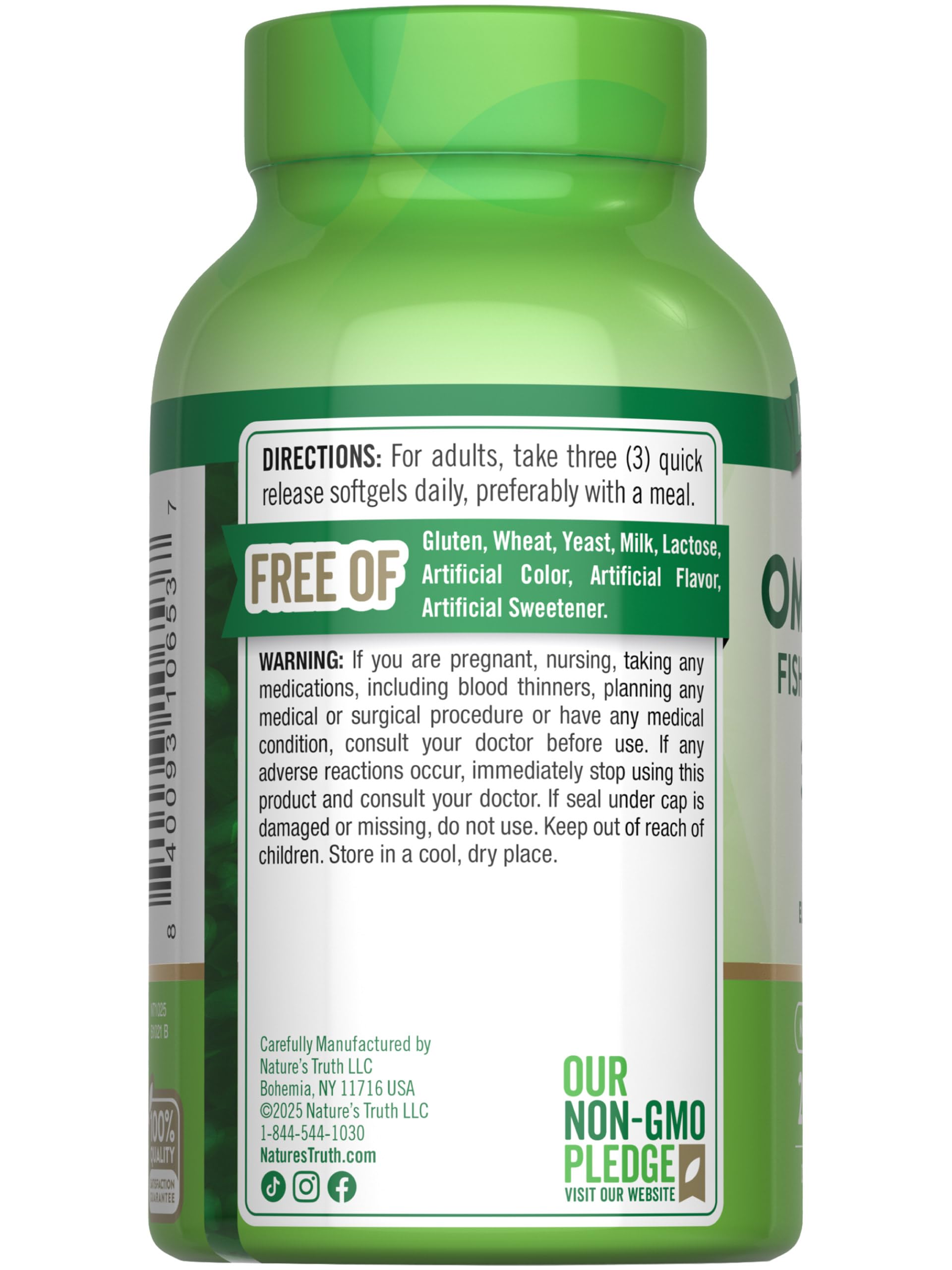 Foto 8 pulgar | Suplemento Nature's Truth Triple Omega 3 6 9 3600 Mg 200 Cápsulas Blandas - Venta Internacional.