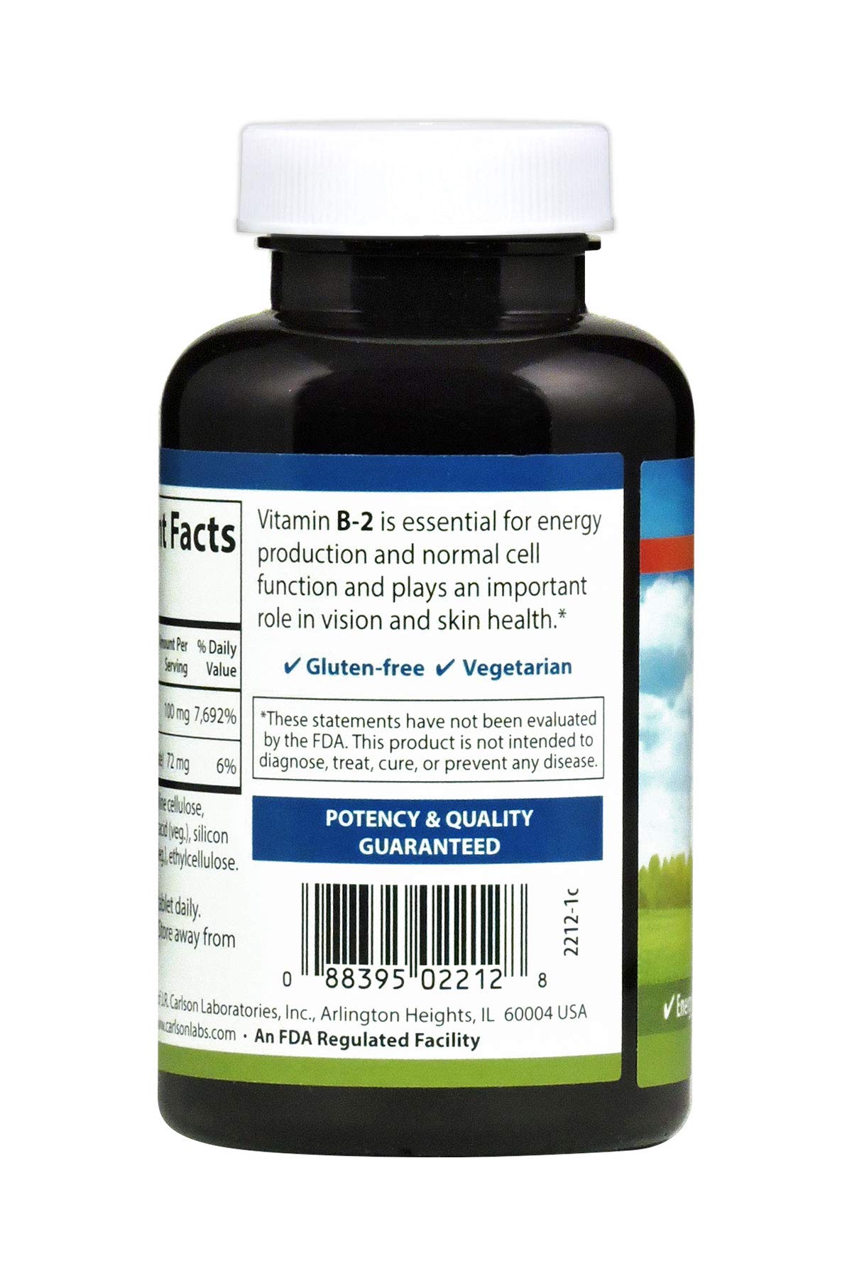 Foto 4 pulgar | Suplemento Carlson B-2 100 Mg De Riboflavina 250 Tabletas Vegetariano - Venta Internacional.