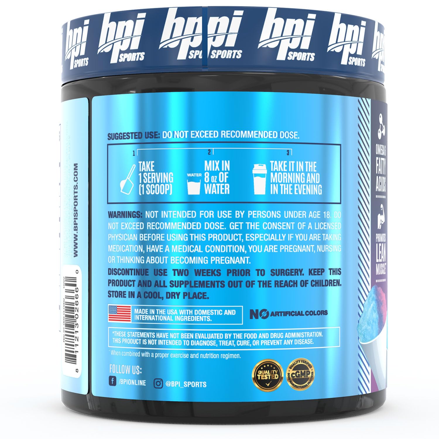 Foto 3 pulgar | Suplemento Bpi Sports Cla + Carnitina, 365 Ml, Sabor A Cono De Nieve - Venta Internacional.
