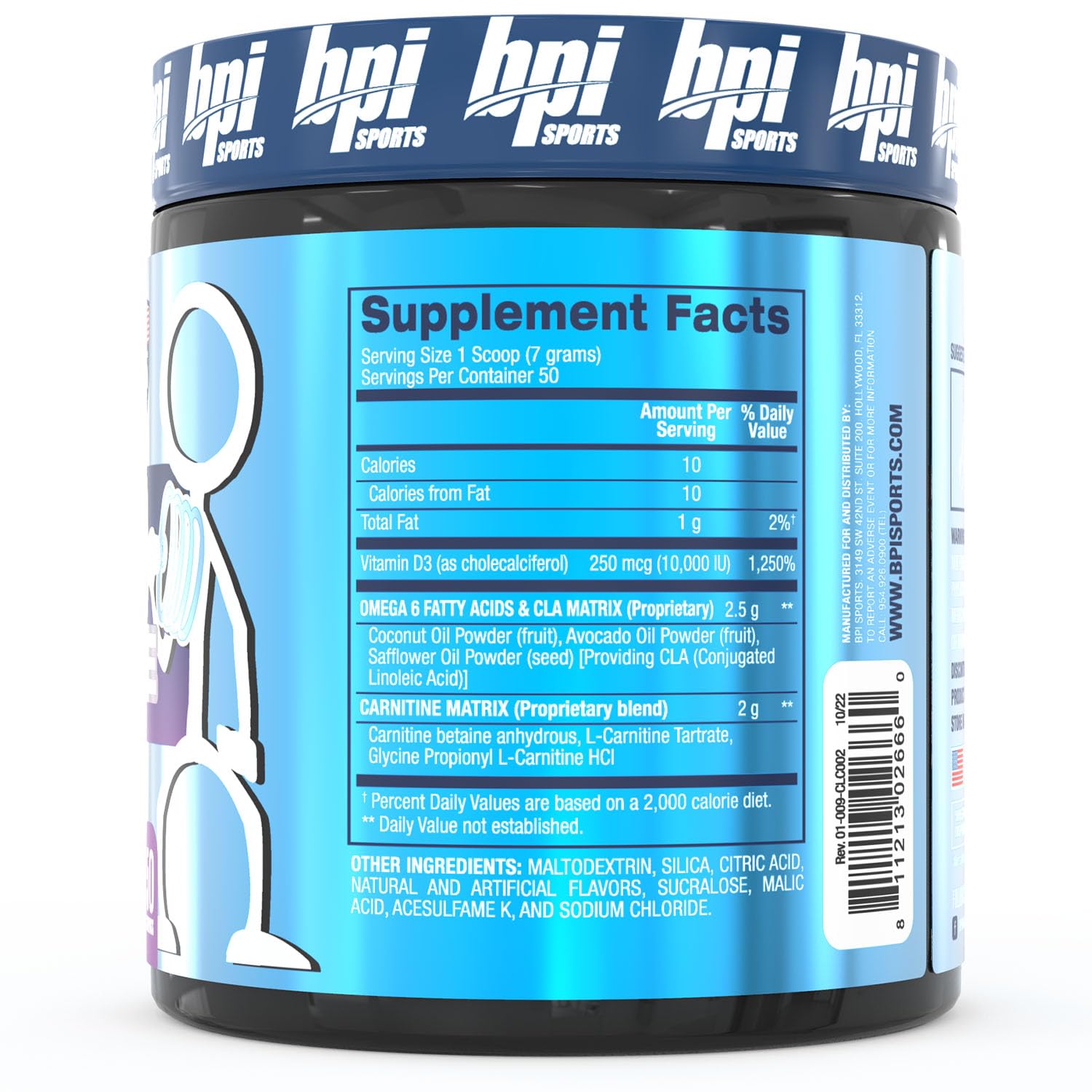 Foto 4 pulgar | Suplemento Bpi Sports Cla + Carnitina, 365 Ml, Sabor A Cono De Nieve - Venta Internacional.
