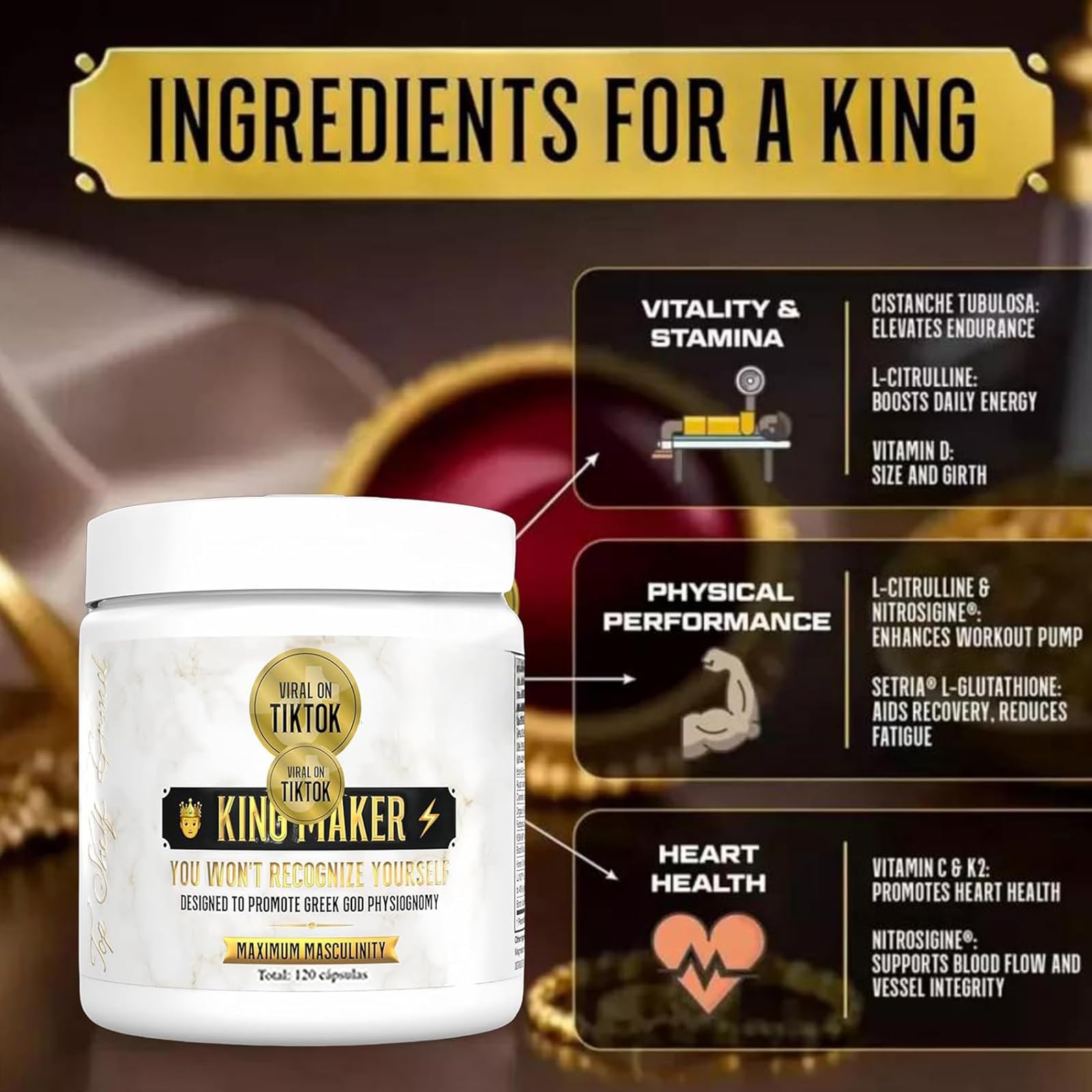 Foto 3 pulgar | Paquete Completo De Fórmula 2 Supplement K King Para Hombre - Venta Internacional.