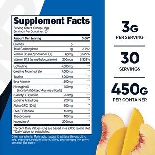 Foto 2 | Complejo Pre-c Nutricost Pre-c Con Creatina, 450 G, Melocotón Y Mango - Venta Internacional.