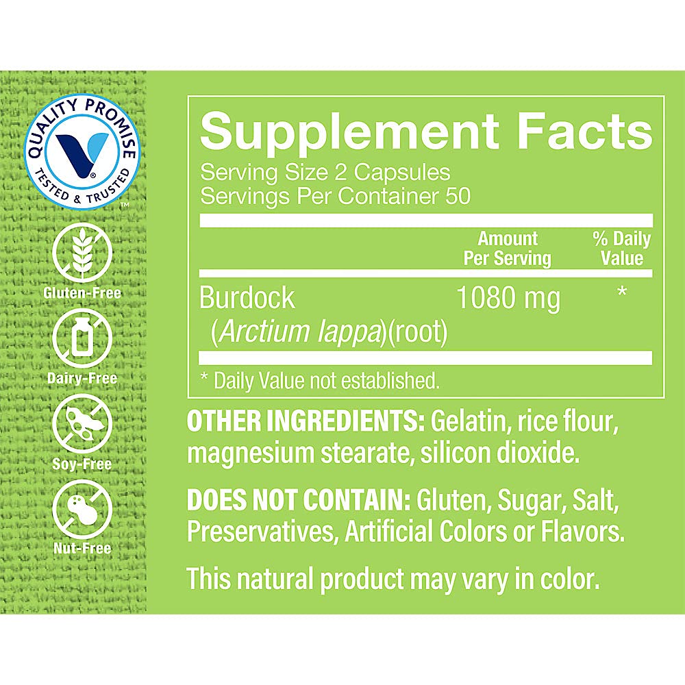 Foto 4 pulgar | Suplemento The Vitamin Shoppe, Raíz De Bardana, 1080 Mg, 100 Cápsulas - Venta Internacional.