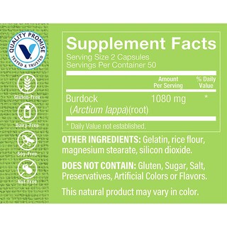 Foto 3 | Suplemento The Vitamin Shoppe, Raíz De Bardana, 1080 Mg, 100 Cápsulas - Venta Internacional.