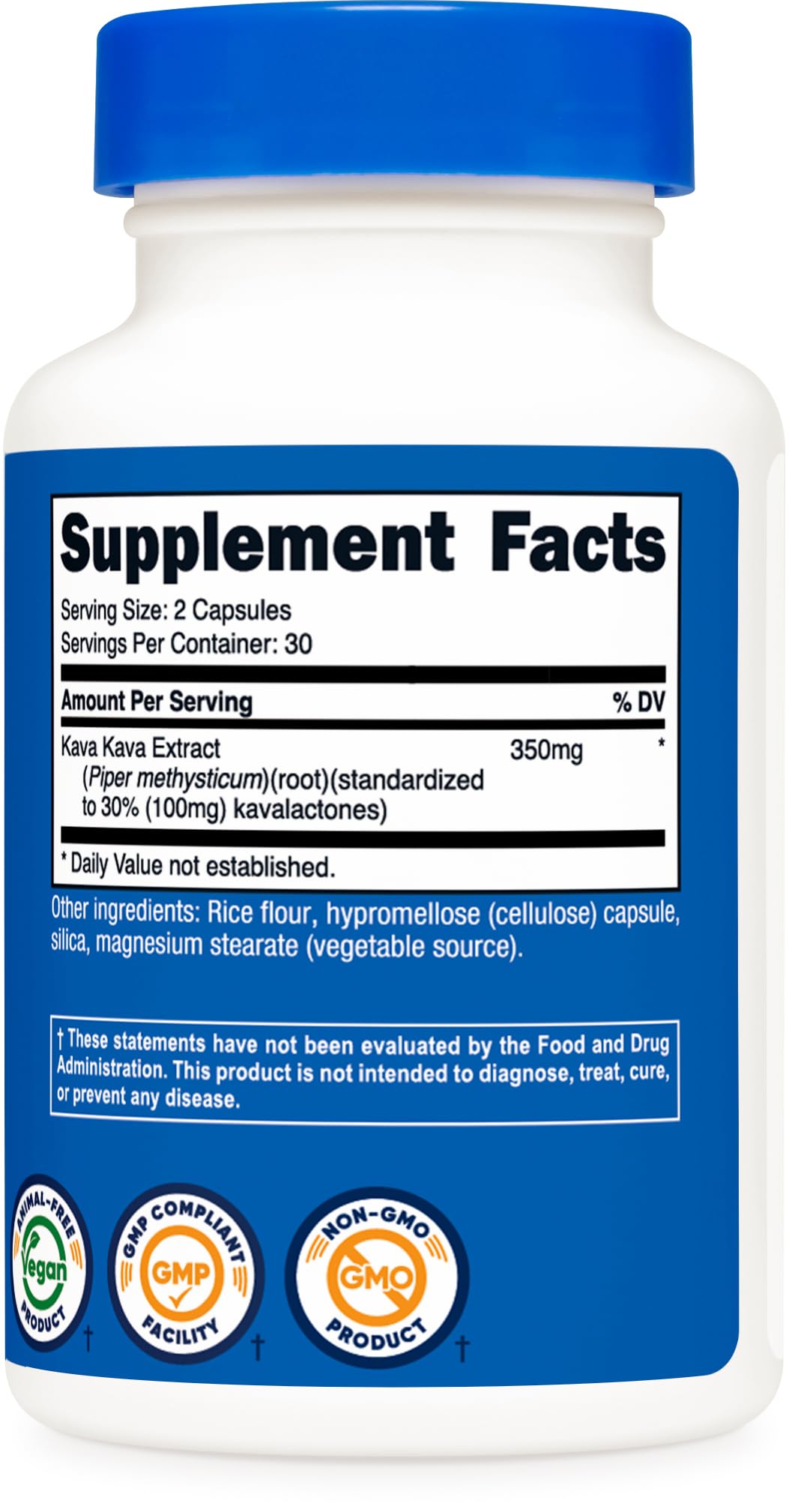 Foto 6 pulgar | Suplemento Nutricost, Cápsulas De Kava Y Kava, 350 Mg, 60% Vegano - Venta Internacional.