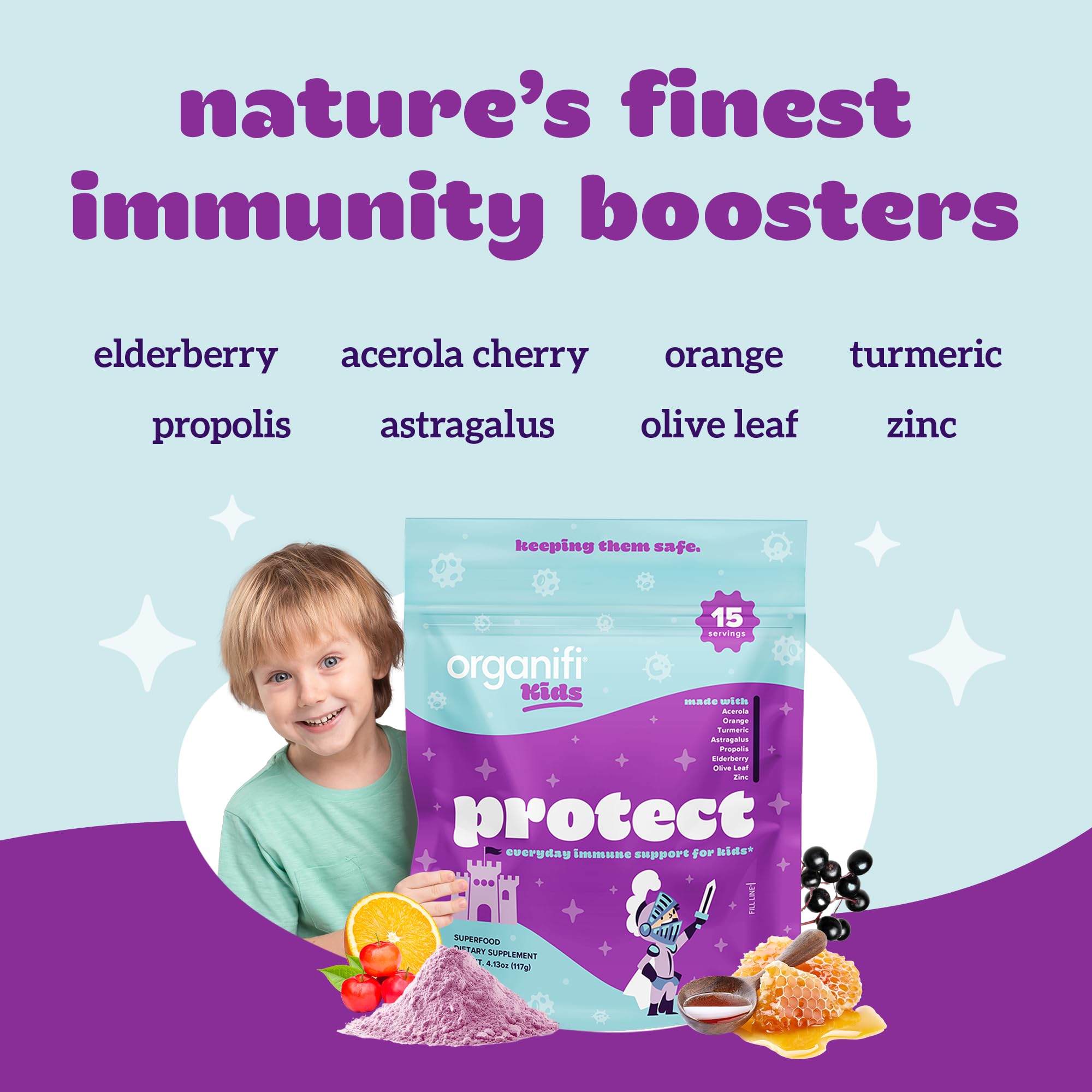 Foto 4 | Suplemento De Apoyo A La Inmunidad Organifi Kids Protect 15 Serv - Venta Internacional.