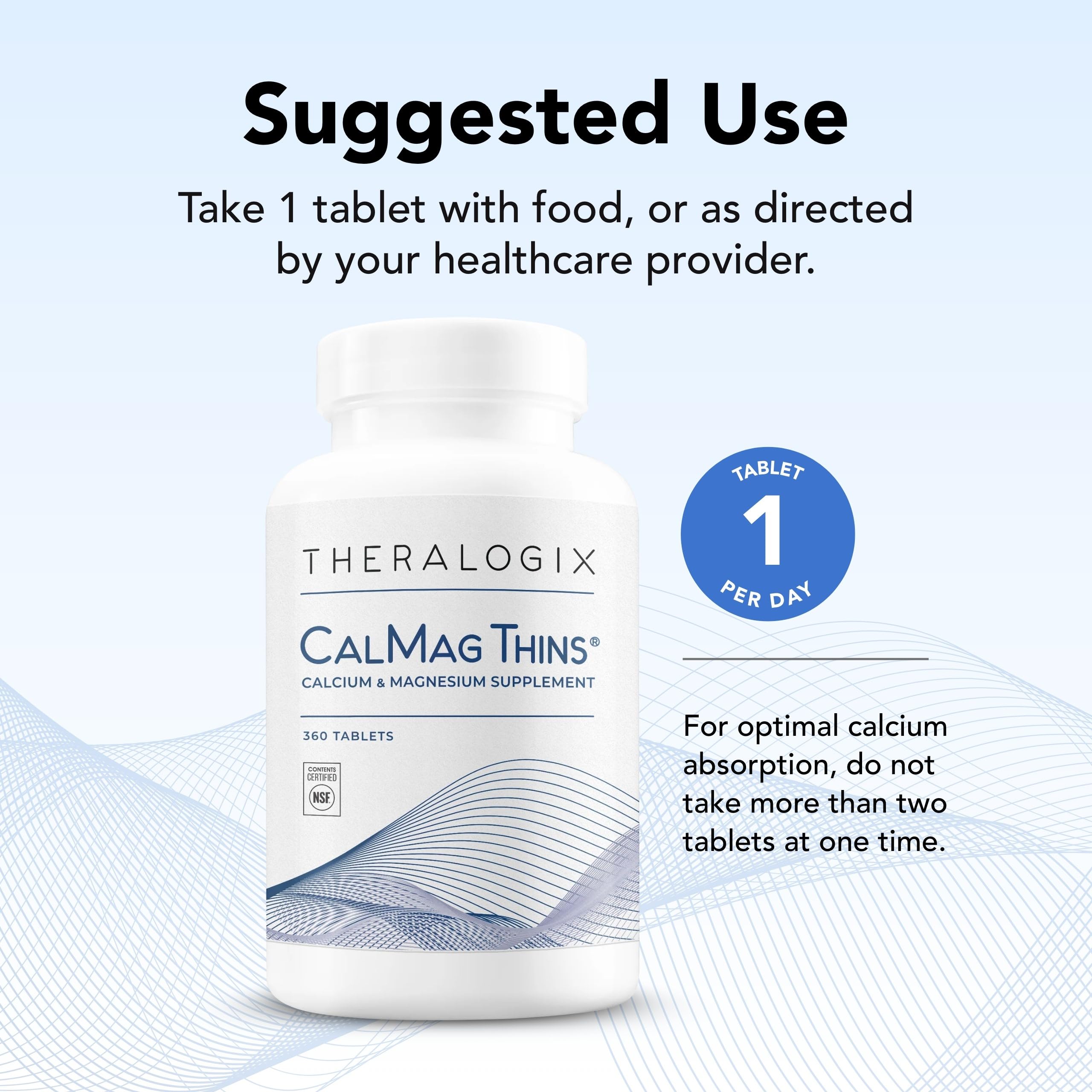 Foto 5 pulgar | Suplemento Theralogix Calmag Thins Calcio Y Magnesio 360 Tabletas - Venta Internacional.