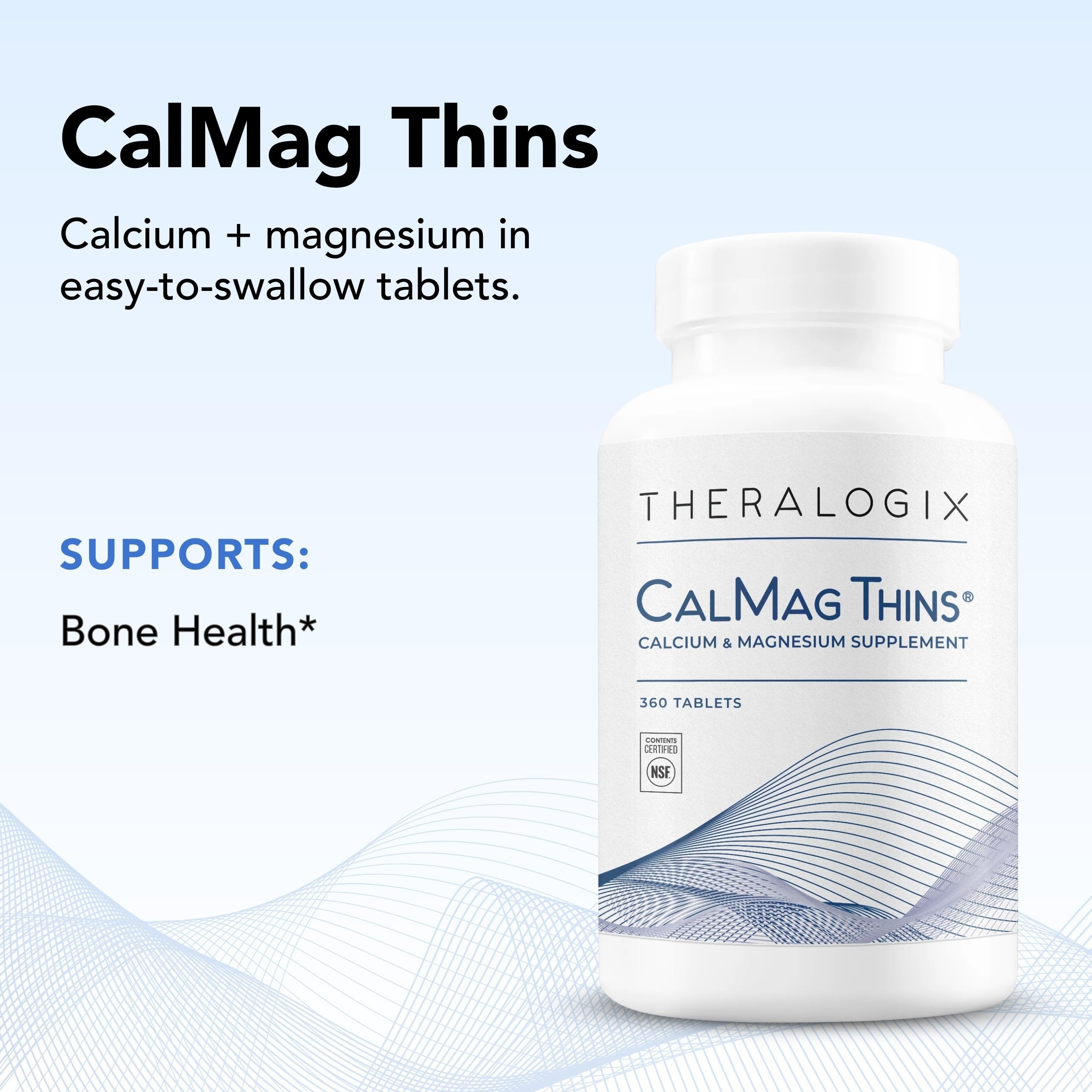 Foto 6 pulgar | Suplemento Theralogix Calmag Thins Calcio Y Magnesio 360 Tabletas - Venta Internacional.