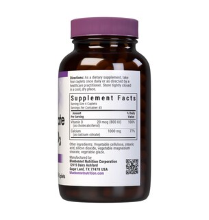 Foto 2 | Suplemento De Citrato De Calcio Bluebonnet Más Vitamina D3 180 Cápsulas - Venta Internacional.