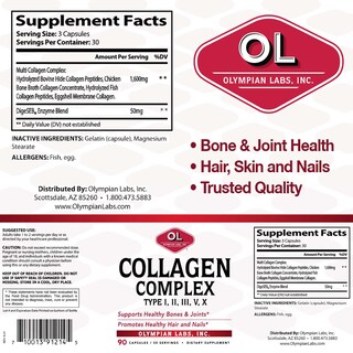 Foto 2 | Suplemento Olympian Labs Multi Collagen Complex 90 Cápsulas - Venta Internacional.