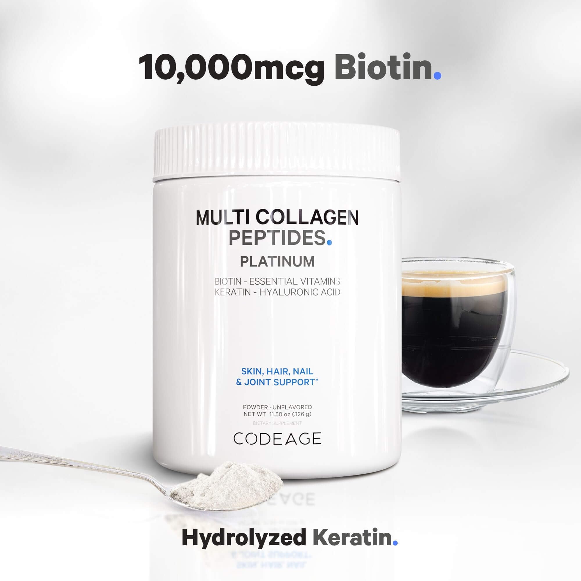 Foto 4 | Suplemento Codeage Con Biotina Multicolágeno, 10000 Mcg, Café, 340 Ml - Venta Internacional.