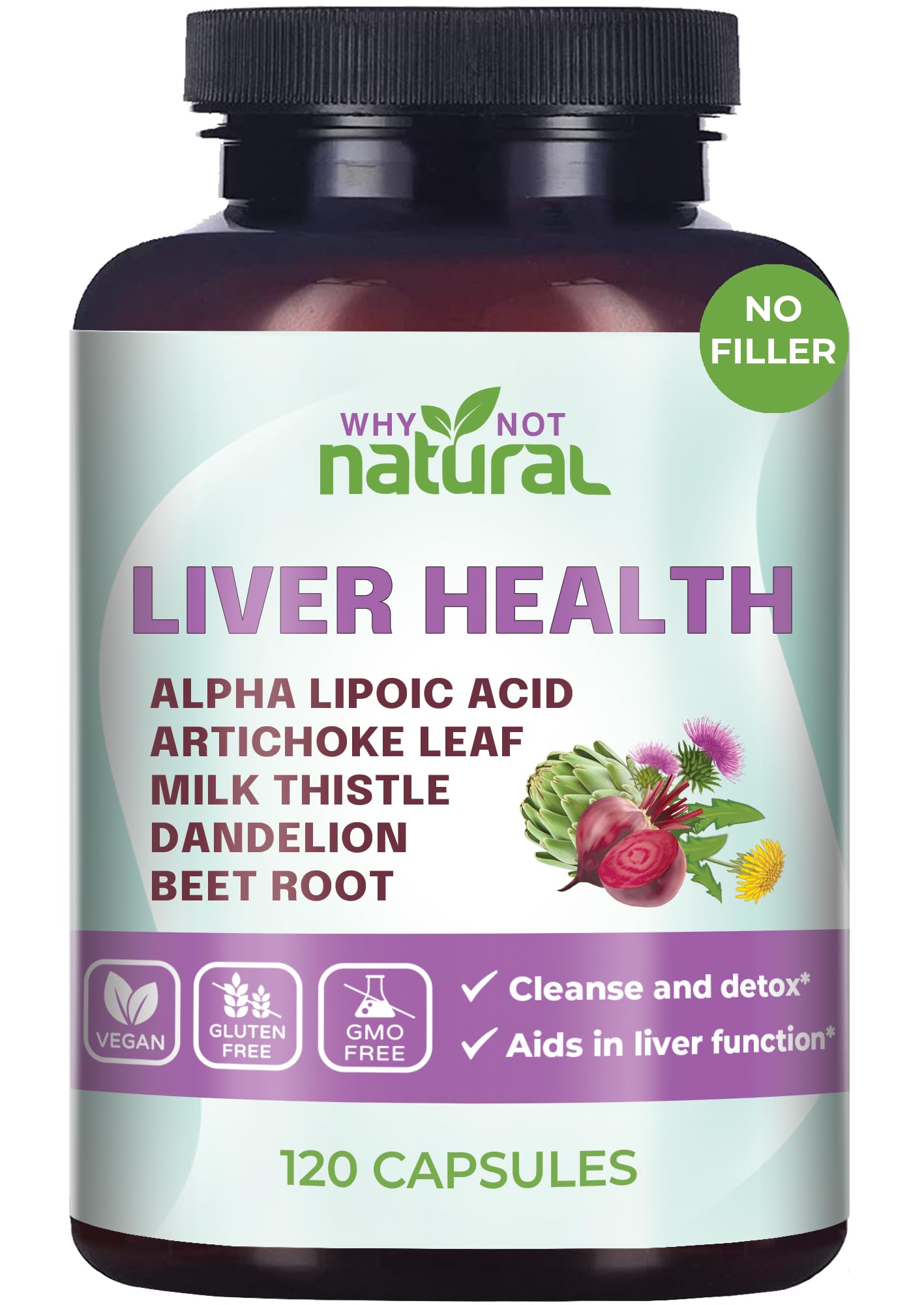 Supplement Why Not Natural 5 En 1 Liver Health 120 Cápsulas - Venta Internacional.