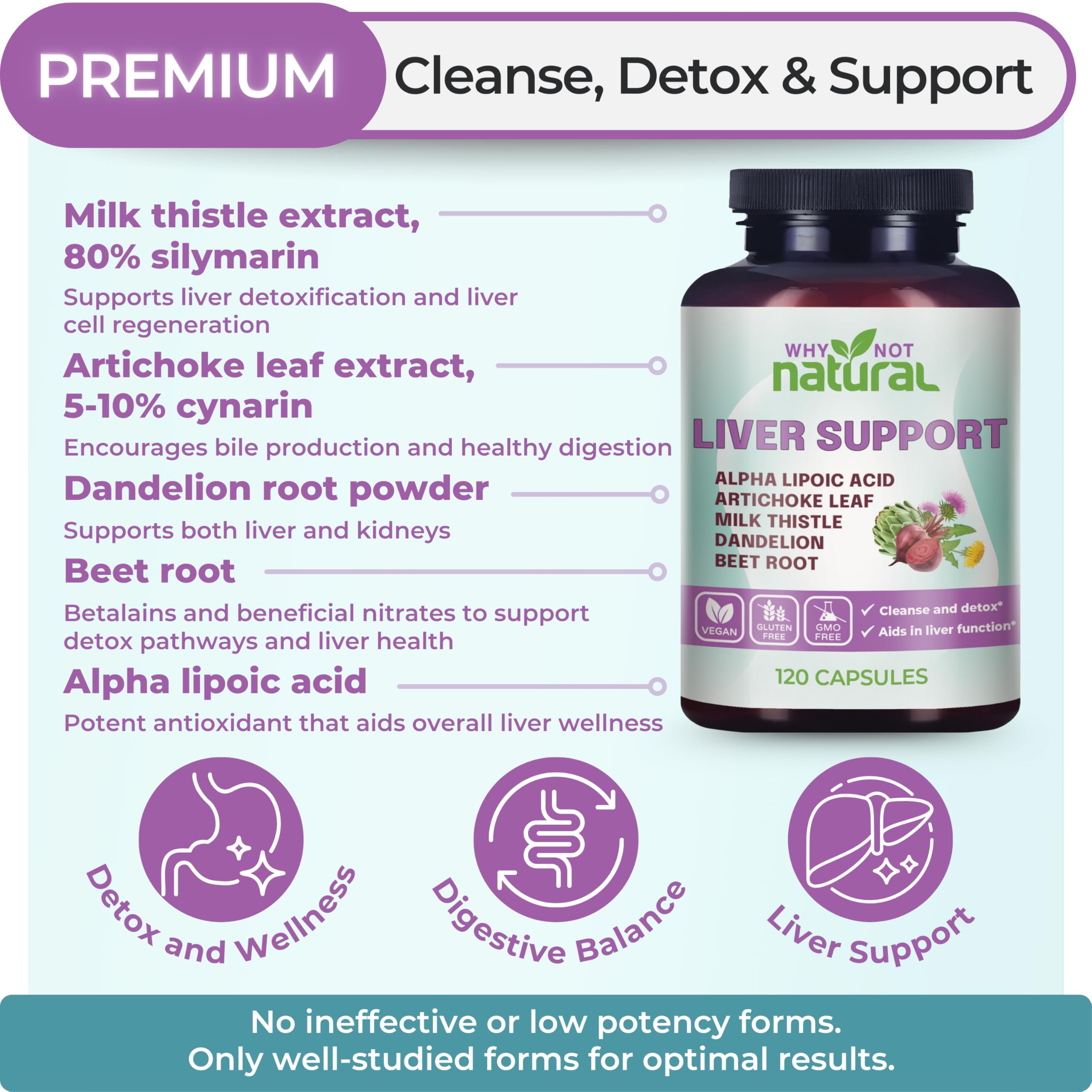 Foto 3 pulgar | Supplement Why Not Natural 5 En 1 Liver Health 120 Cápsulas - Venta Internacional.