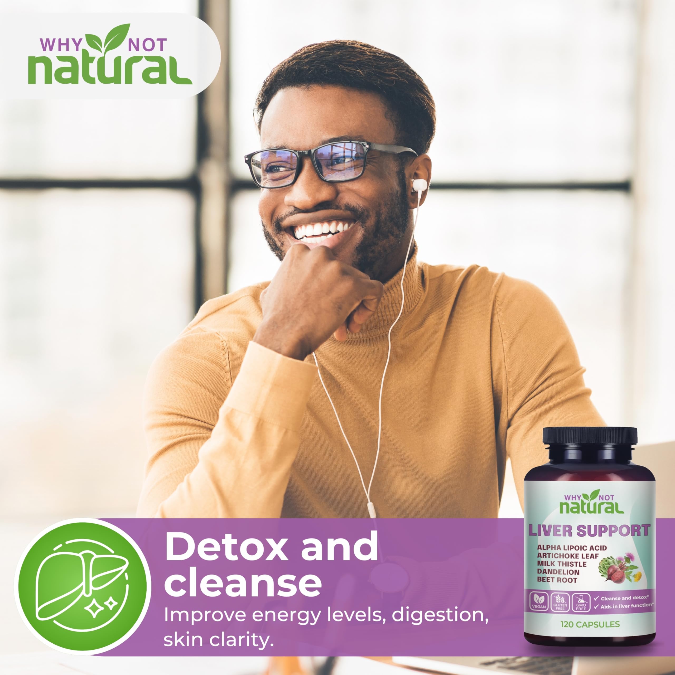 Foto 4 pulgar | Supplement Why Not Natural 5 En 1 Liver Health 120 Cápsulas - Venta Internacional.