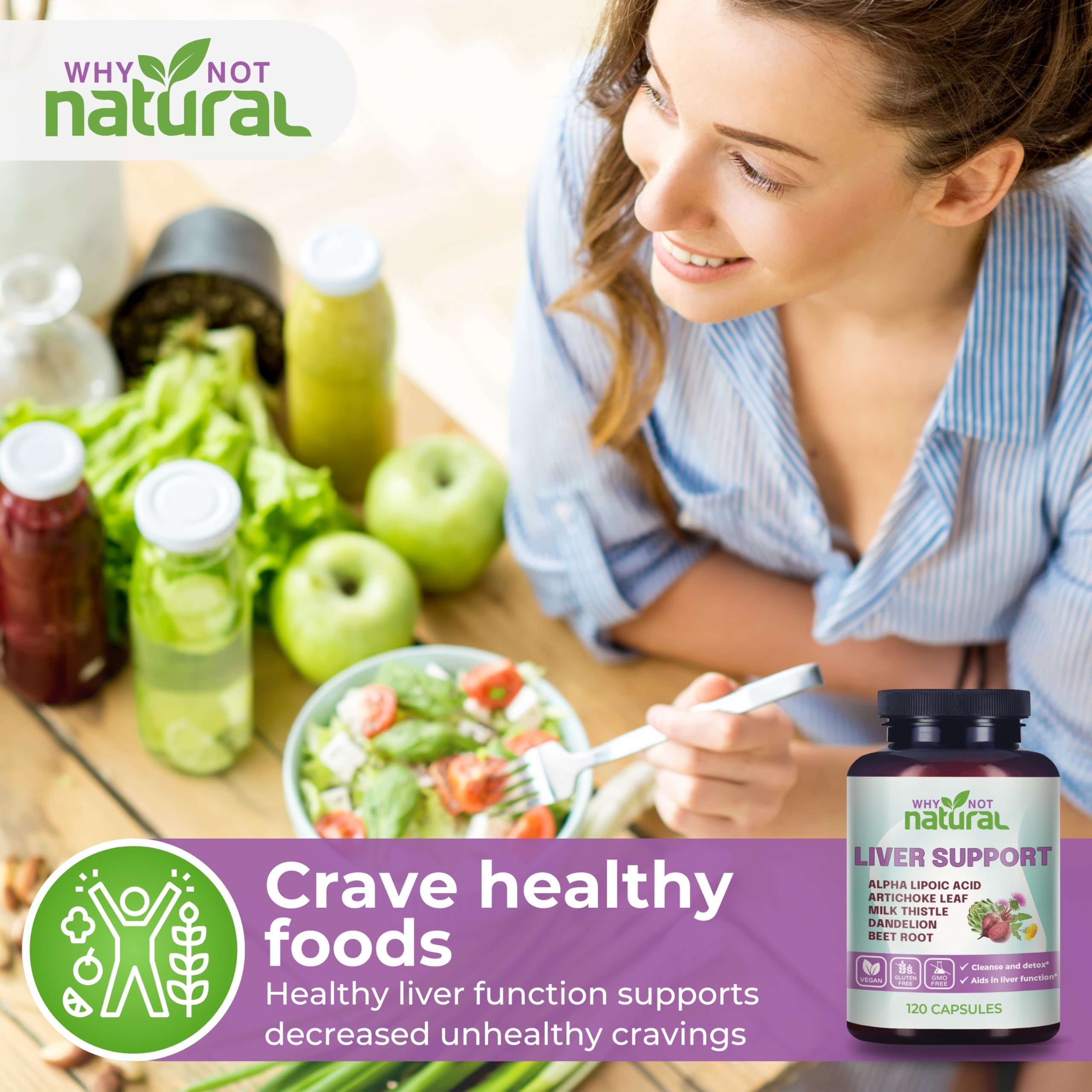 Foto 8 pulgar | Supplement Why Not Natural 5 En 1 Liver Health 120 Cápsulas - Venta Internacional.