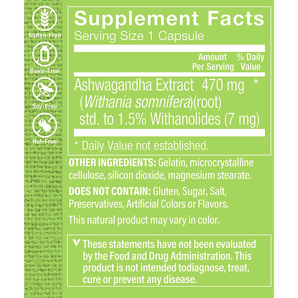 Foto 4 pulgar | Suplemento De Extracto De Ashwagandha De The Vitamin Shoppe 470 Mg 60 Cápsulas - Venta Internacional.
