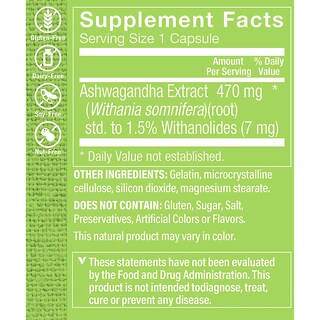 Foto 3 | Suplemento De Extracto De Ashwagandha De The Vitamin Shoppe 470 Mg 60 Cápsulas - Venta Internacional.