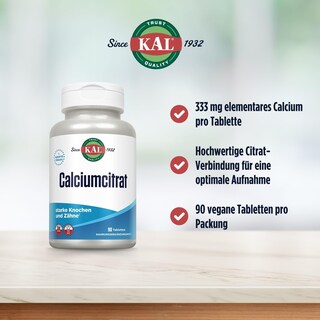 Foto 2 | Suplemento Kal De Citrato De Calcio 1000 Mg 90 Comprimidos - Venta Internacional.