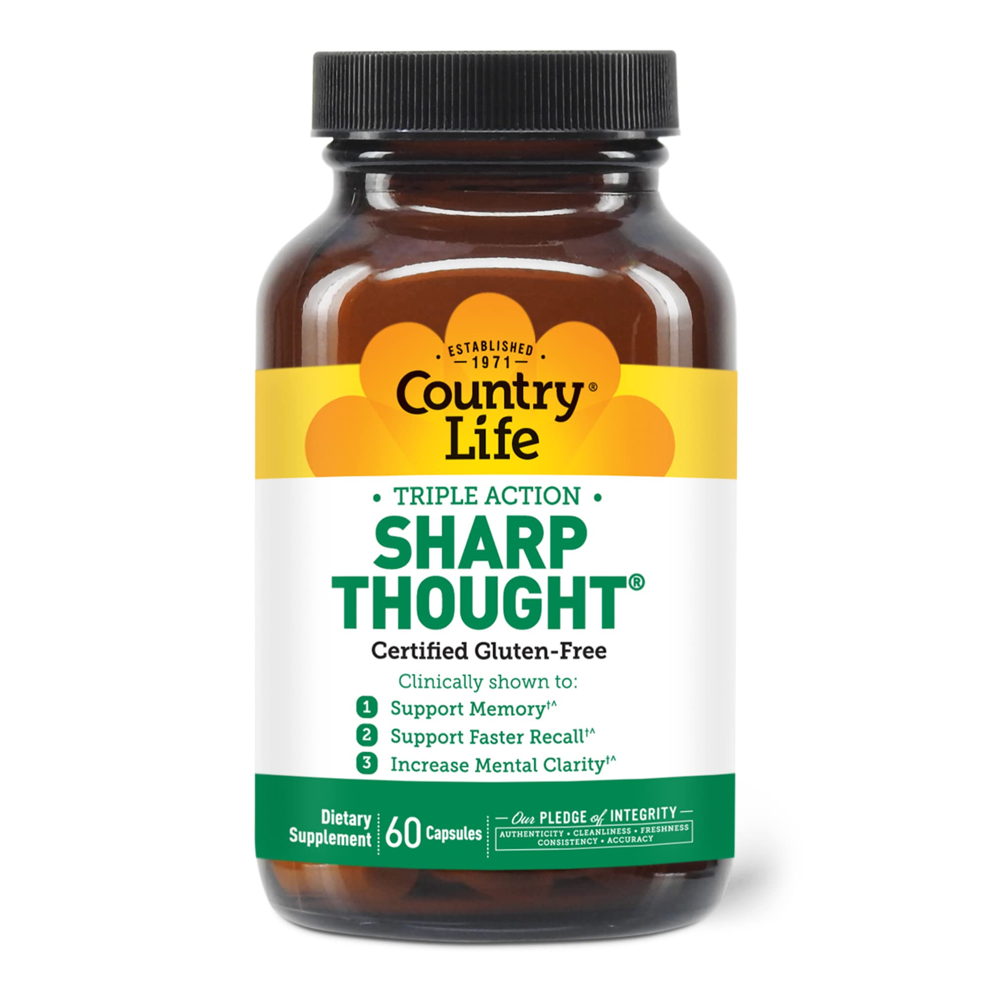Foto 2 pulgar | Suplemento Country Life Sharp Thought 60 Cápsulas - Venta Internacional.