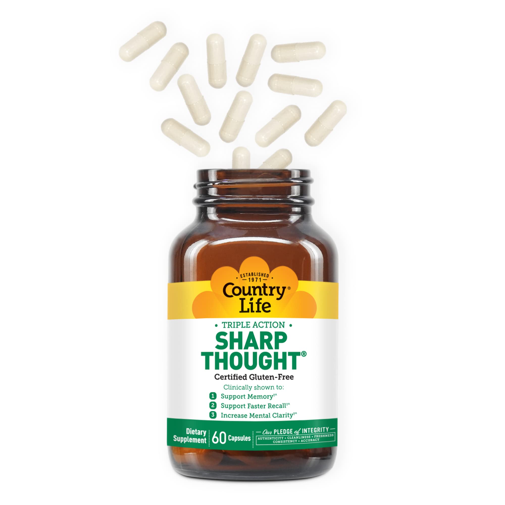 Foto 4 pulgar | Suplemento Country Life Sharp Thought 60 Cápsulas - Venta Internacional.