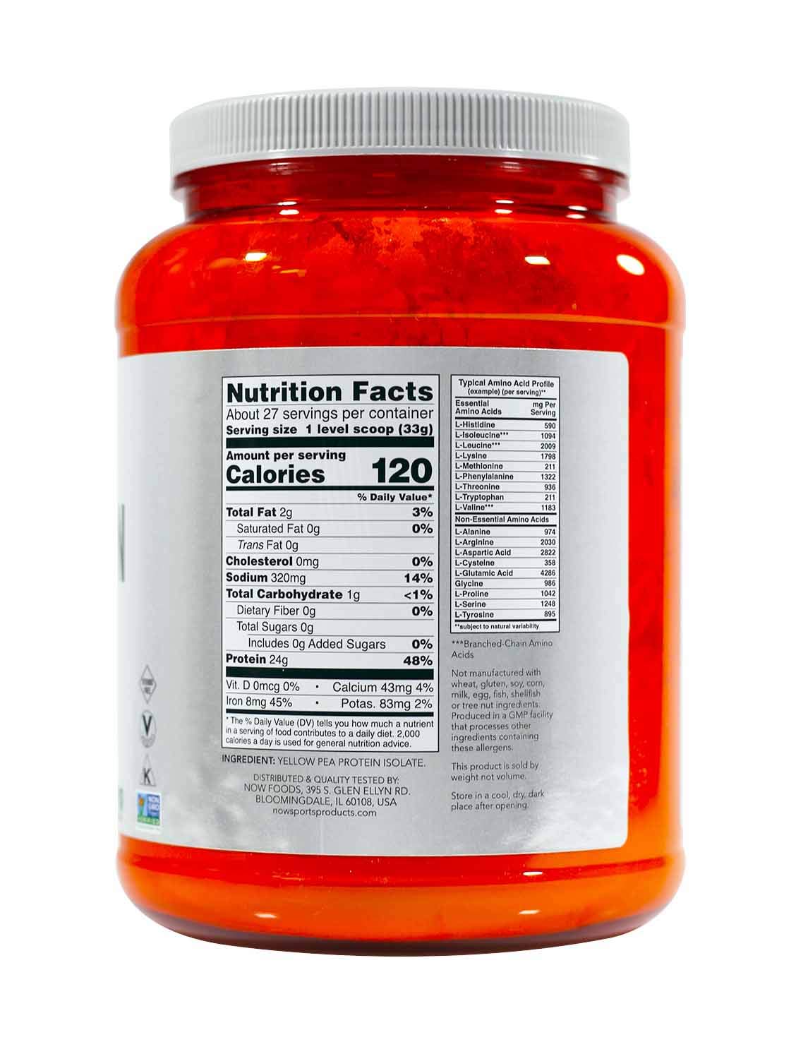 Foto 3 pulgar | Proteína En Polvo Now Sports, Proteína De Guisante Natural Sin Sabor, 907 G - Venta Internacional.