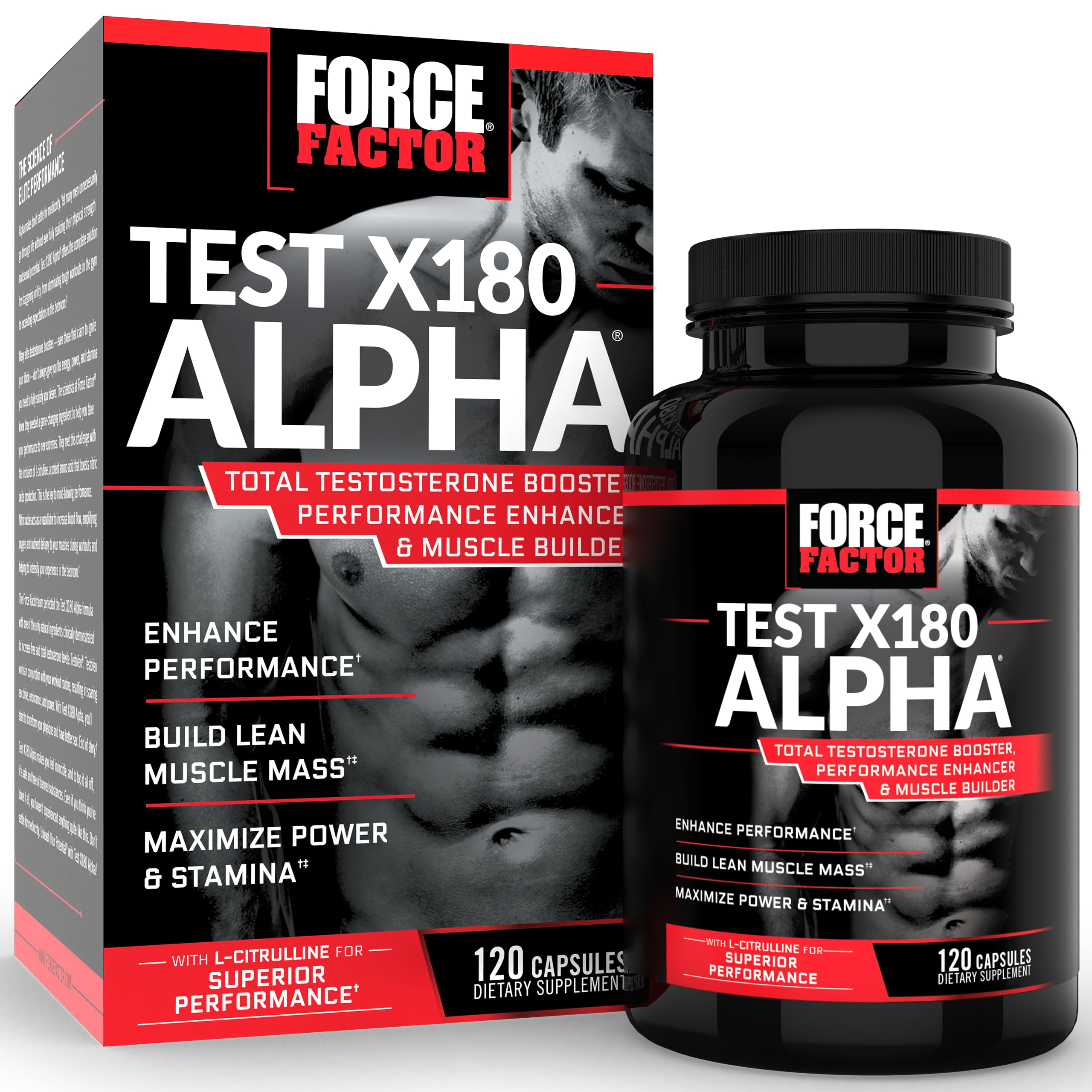 Foto 2 pulgar | Testosterone Booster Force Factor Test X180 Alpha 120 Cápsulas - Venta Internacional.