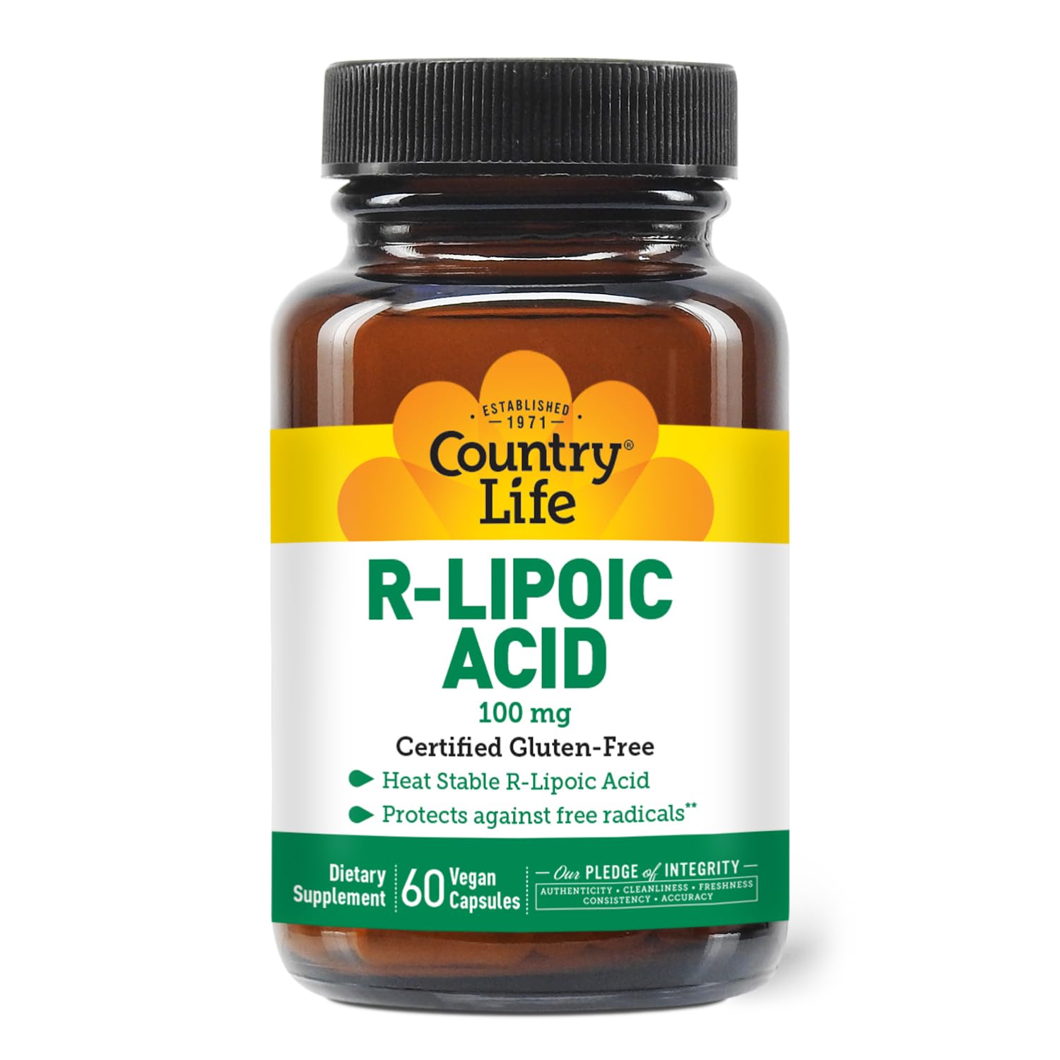 Foto 2 pulgar | Suplemento Country Life De Ácido R-lipoico 100 Mg 60 Cápsulas Veganas - Venta Internacional.