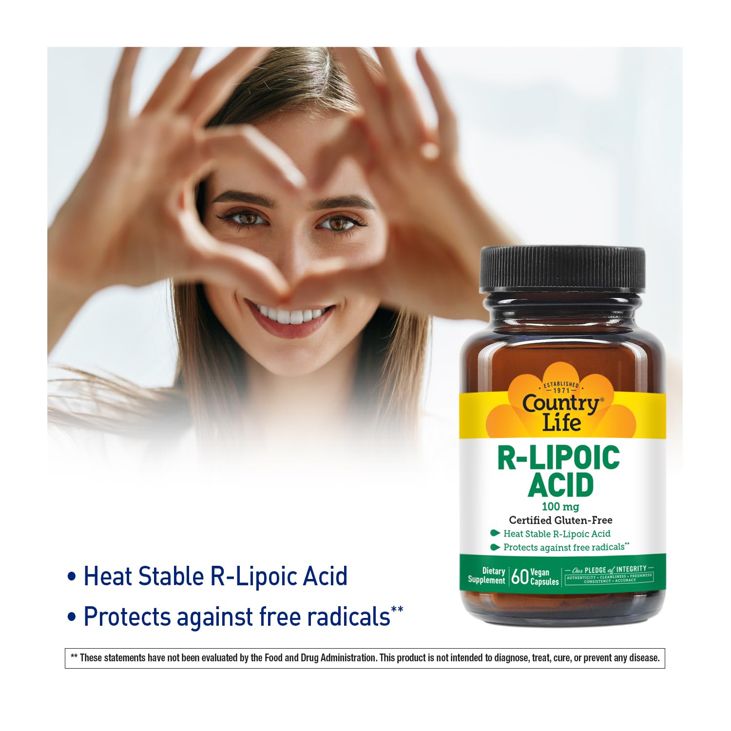 Foto 3 pulgar | Suplemento Country Life De Ácido R-lipoico 100 Mg 60 Cápsulas Veganas - Venta Internacional.
