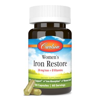 Foto 1 | Suplemento Carlson Women's Iron Restore 28 Mg De Hierro 60 Cápsulas - Venta Internacional.