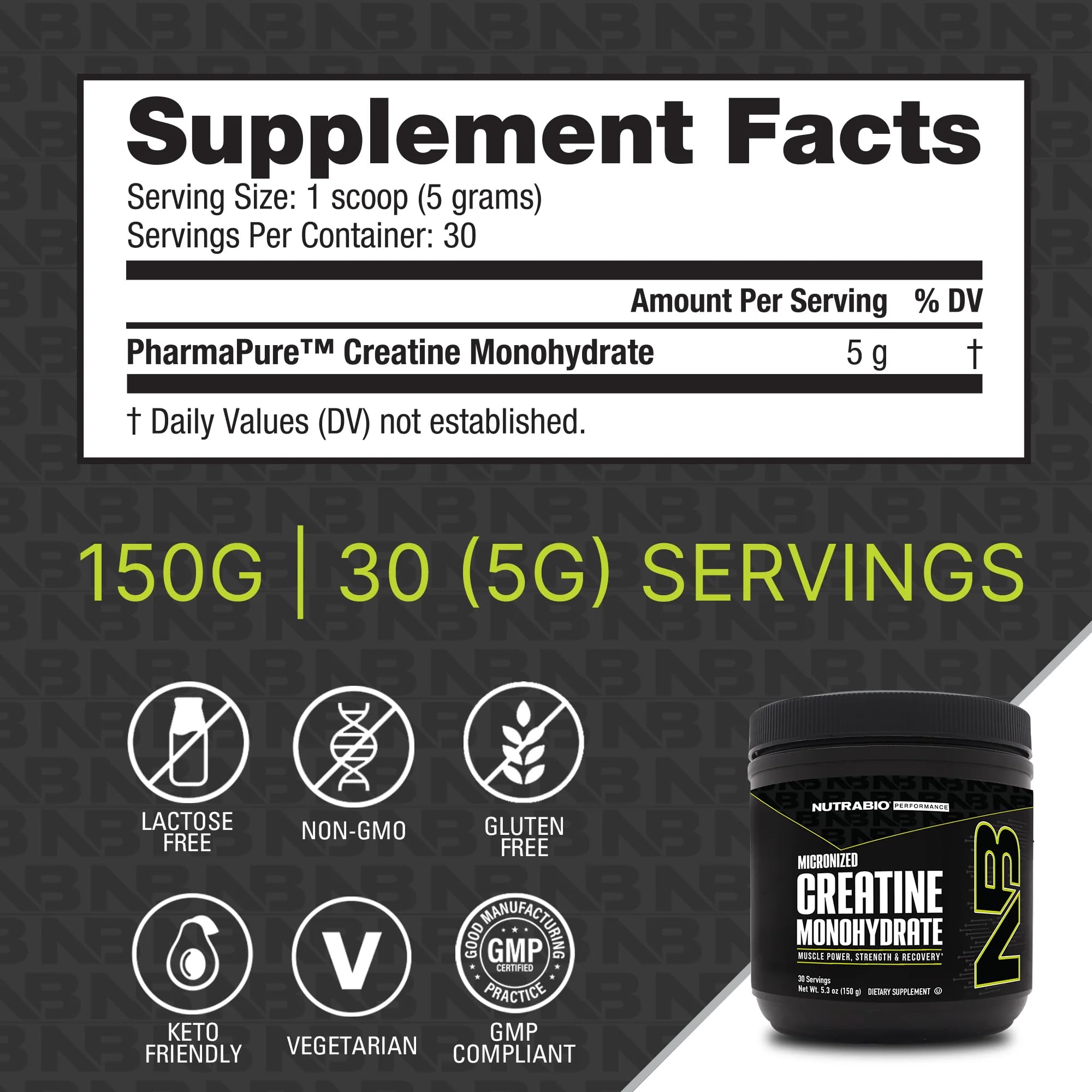 Foto 3 pulgar | Suplemento Nutrabio Monohidrato De Creatina 150 G Sin Sabor - Venta Internacional.