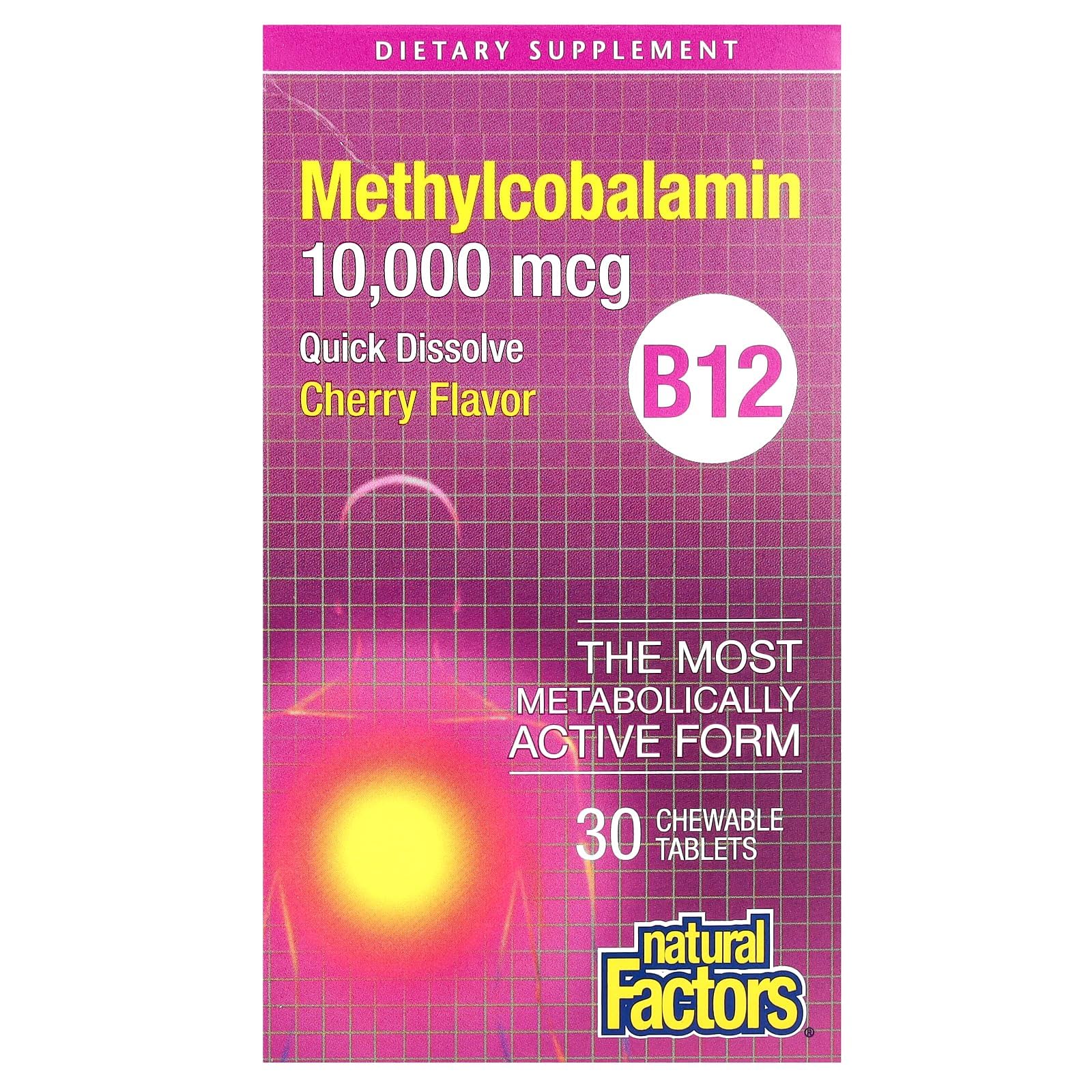 Foto 1 | Suplemento Natural Factors B12, Metilcobalamina, 10,000 Mcg - Venta Internacional.