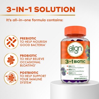 Foto 2 | Gomitas Bióticas 3 En 1 Supplement Align Probiotic 50 Unidades - Venta Internacional.