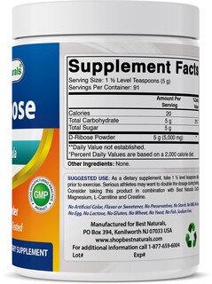 Foto 5 | Suplemento Best Naturals D-ribosa En Polvo 454 G - Venta Internacional.