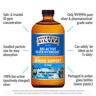 Foto 3 | Suplemento De Hidrosol De Plata Bioactivo Sovereign Silver 946 Ml - Venta Internacional.