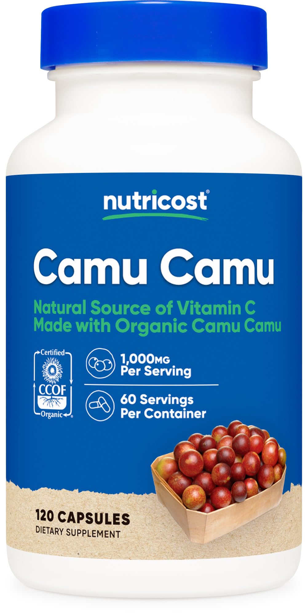 Foto 2 pulgar | Suplemento Nutricost Camu Camu 1000 Mg 120 Cápsulas - Venta Internacional.