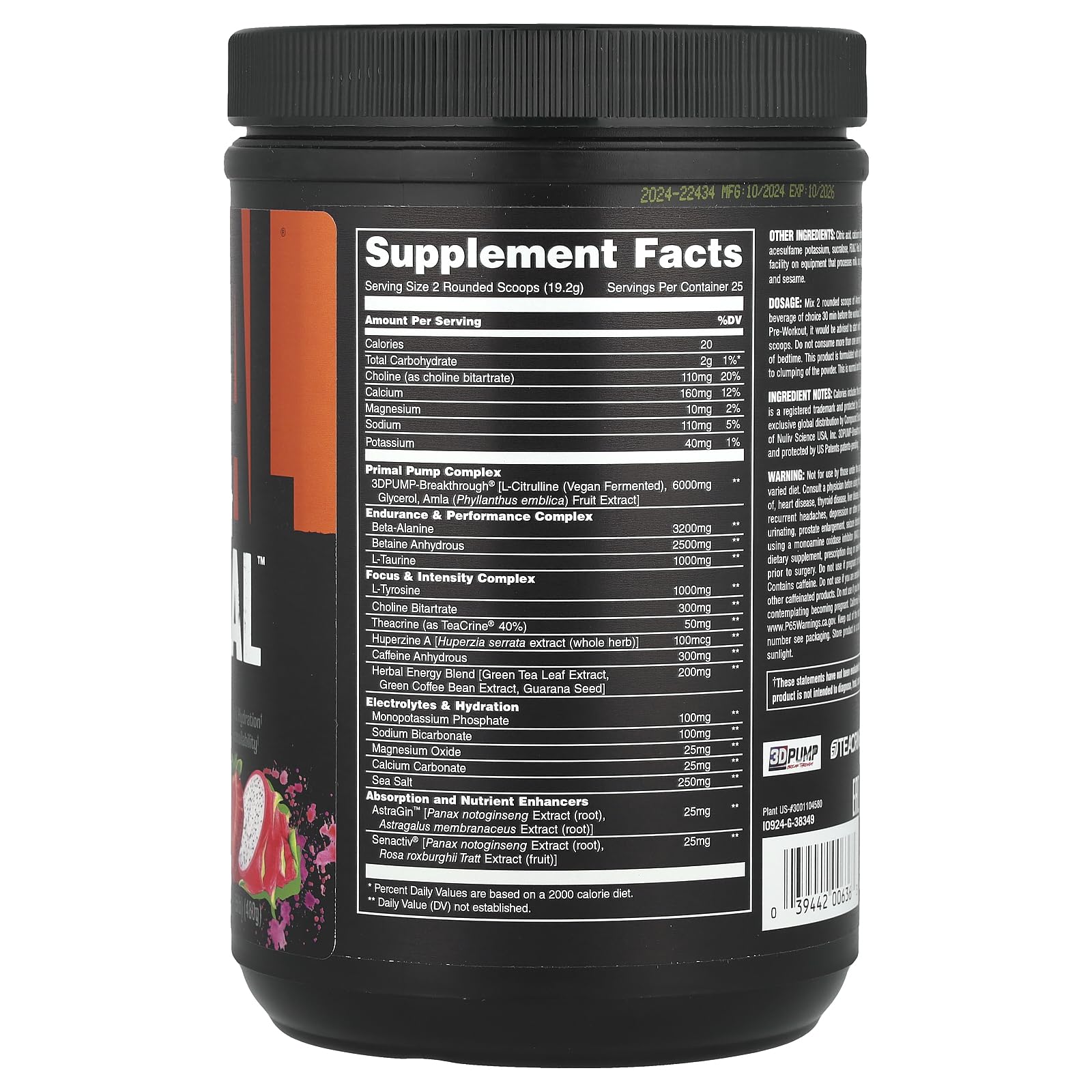 Foto 3 pulgar | Pre-workout Universal Nutrition Animal Primal, 500 Ml, Dragon Berry - Venta Internacional.