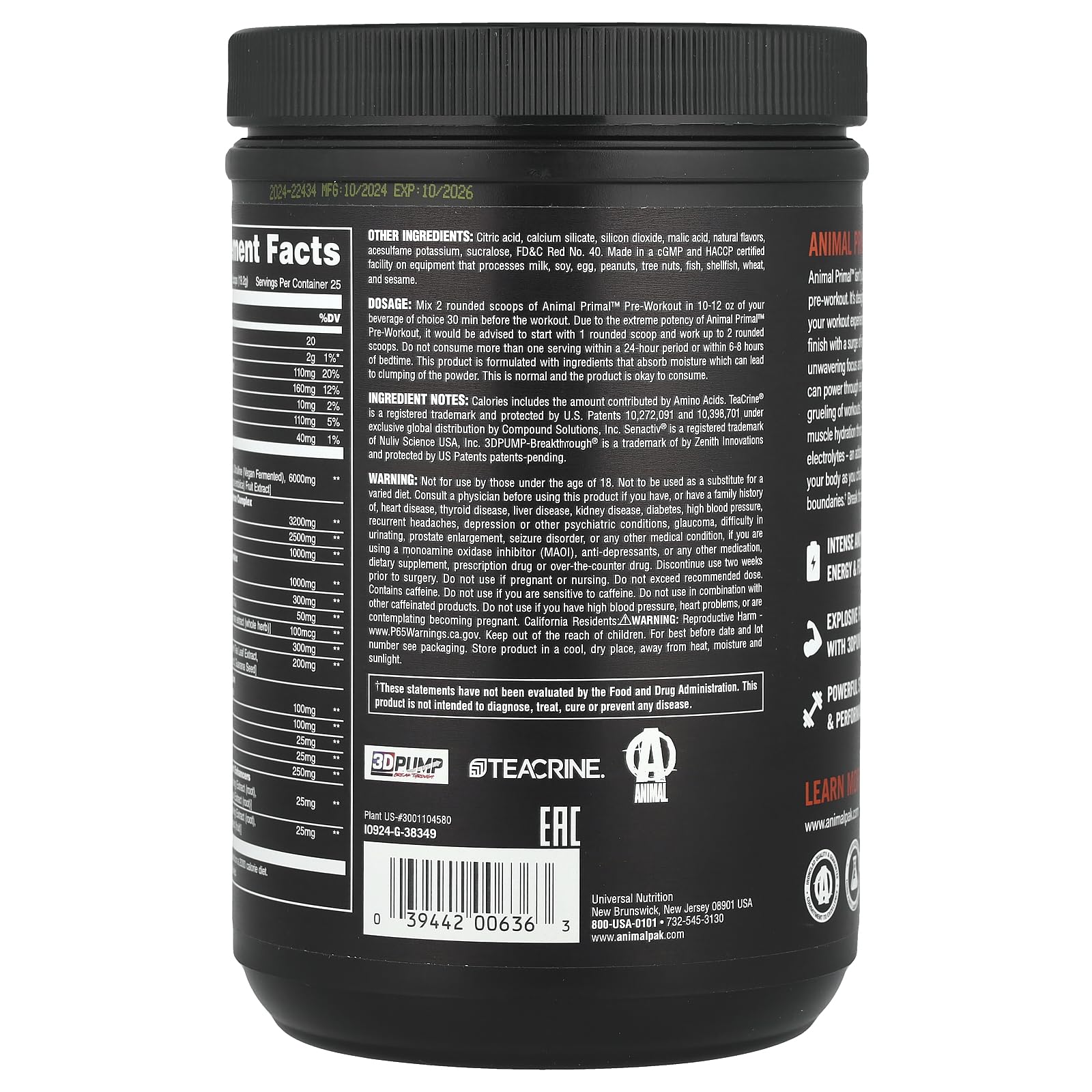 Foto 4 pulgar | Pre-workout Universal Nutrition Animal Primal, 500 Ml, Dragon Berry - Venta Internacional.